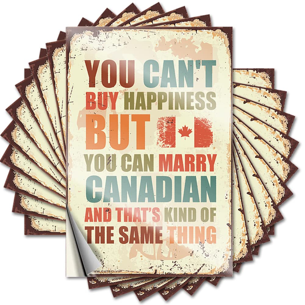 Car Stickers Funny You Can't Buy Happiness But Can Marry Canadian Funny Sticker 10 Pcs Funny Bumper Stickers Inappropriate Stickers(12X18CM)