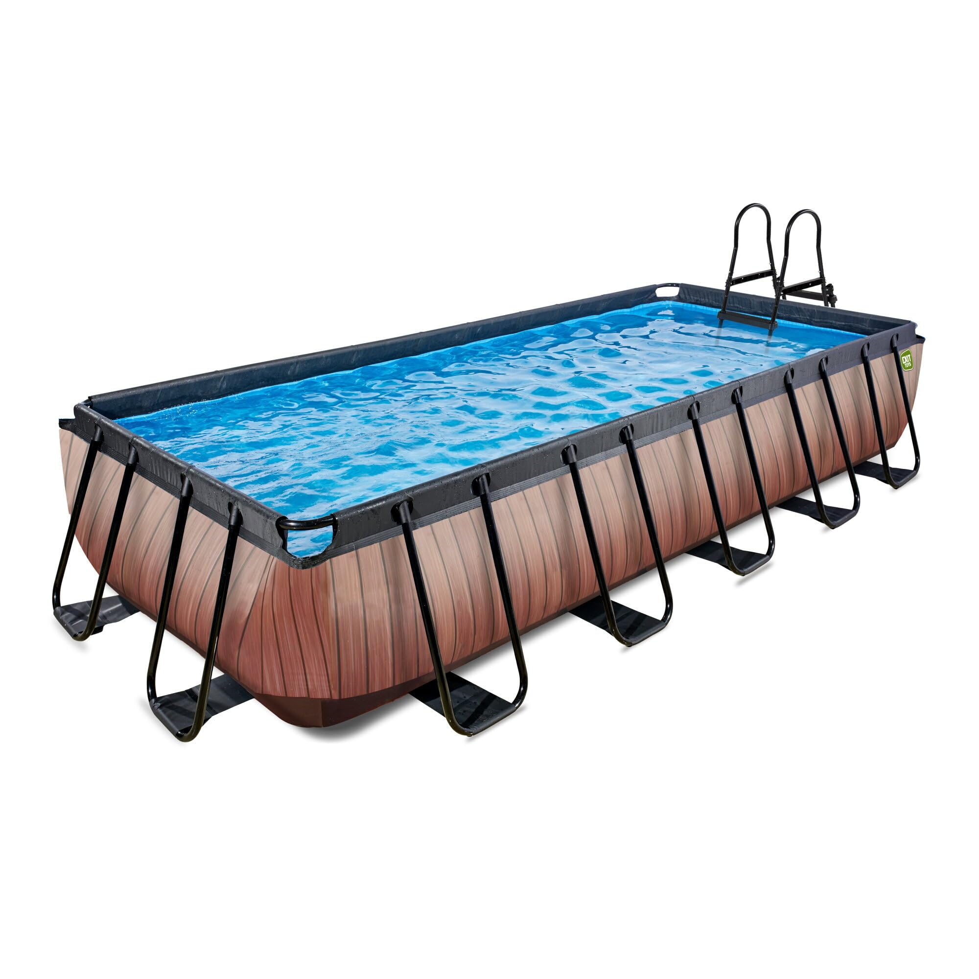 Exit 30.12.53.10 Piscina sobre Suelo Piscina con Anillo Hinchable Rectangular 12600 L Marrón