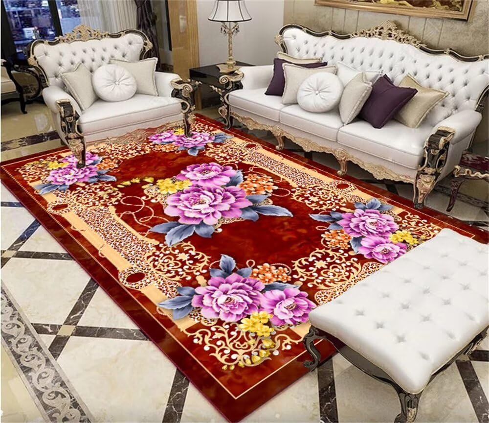 Tapis de centre de salon rouge 80x200cm pour decoration chambre fille
