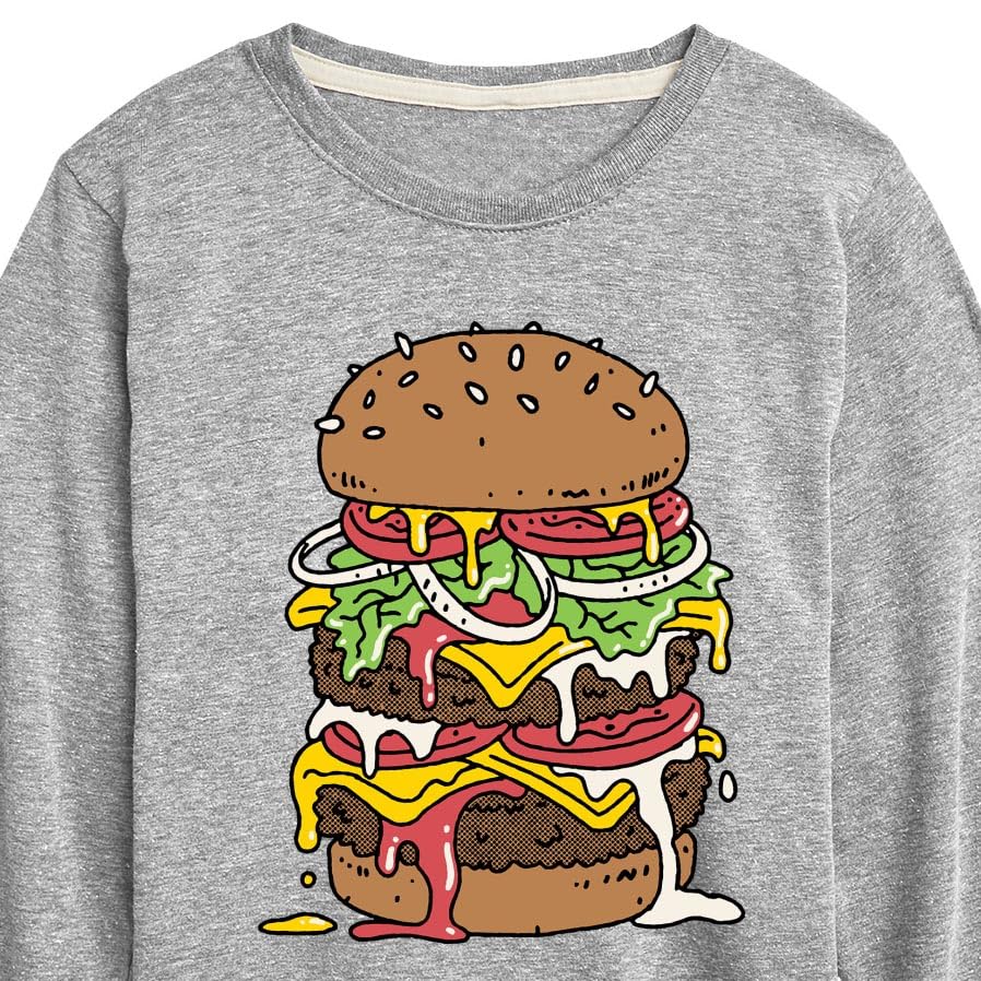 Instant Message - Sloppy Burger Lover - Toddler & Youth Long Sleeve Graphic T-Shirt3