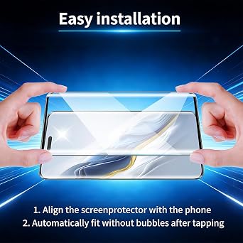 (2 Pack) Screen Protector for Honor Magic 6 Pro, 3D Curved Full Coverage, Bubble Free, Anti-Scratch, HD Clear Tempered Glass Film