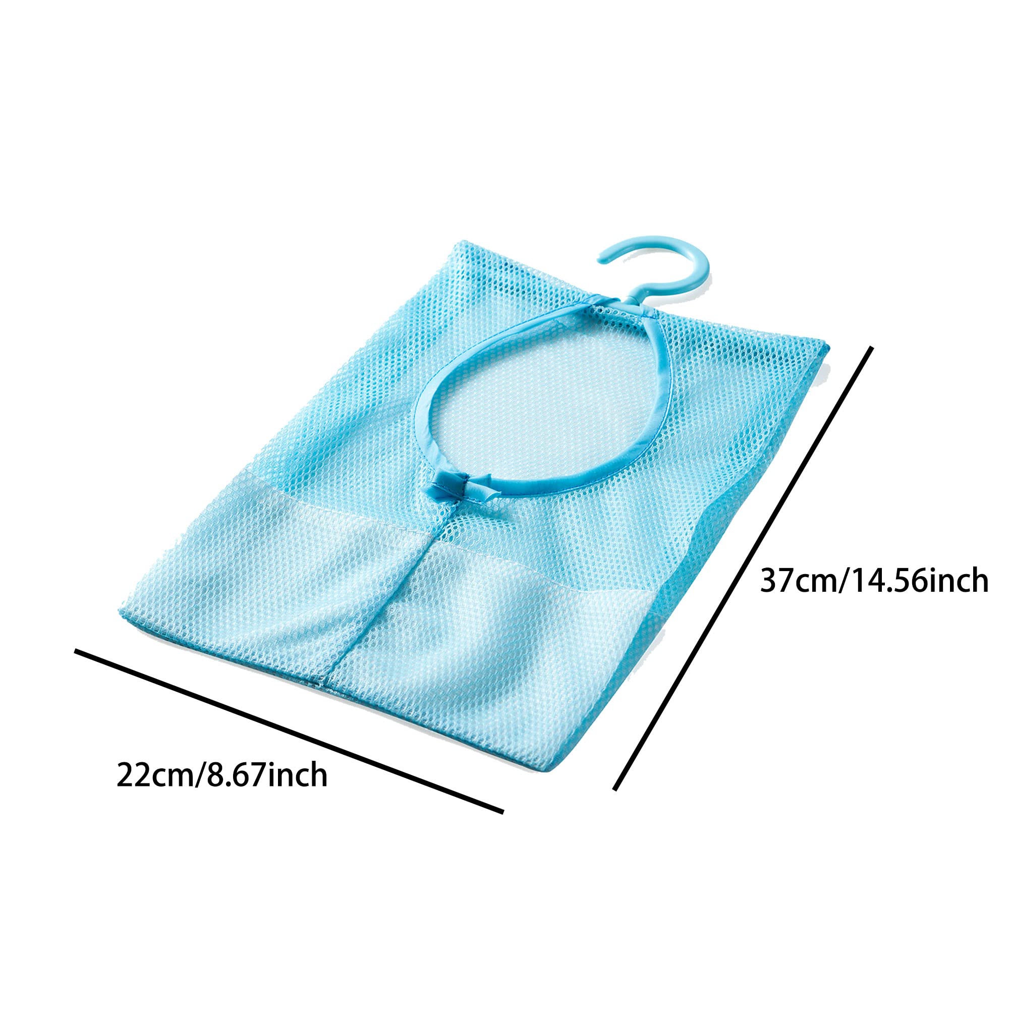 Sacchetti Rete Per Mollette Da Bucato 3 Pezzi - Blu, Rosa, Verde, Gancio Girevole, Per Bagno E Casa - Foto 6