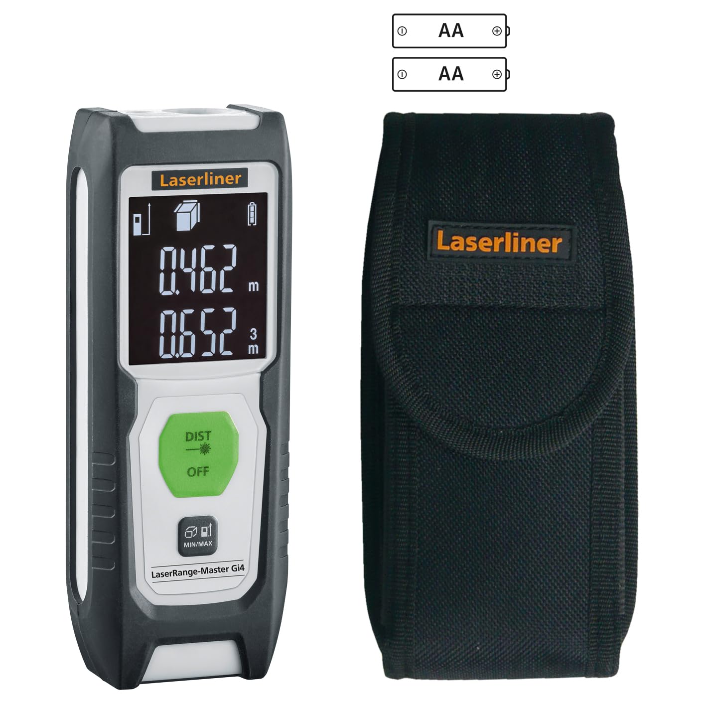 LASERLINER - LaserRange-Master Gi4 - Télémètre - Mesures précises - Longueurs, Surfaces et Volumes - Portée 40m - Laser Vert Très Visible - Utilisation Facile