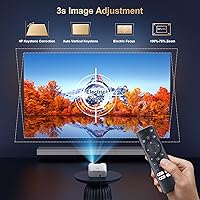 Vista 4 de Proyector ANSI 1500 con WiFi y Bluetooth, proyector portátil inteligente Goiaey compatible con GoogIe TV, aplicaciones oficiales integradas, GoogIe