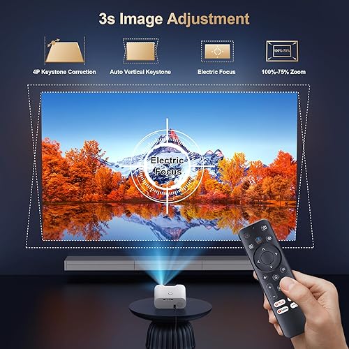 Miniatura 4 de Proyector con WiFi y Bluetooth, proyector portátil inteligente Goiaey 1000 ANSI compatible con GoogIe TV, aplicaciones de transmisión oficiales