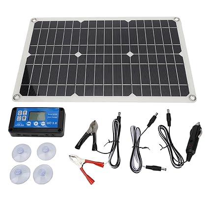 100W 18V Solar Battery Trickle Charger Maintainer, Portable USB Controller Monocrystalline Panel Charging Kit, Solar Panel Trickle Charging Kit for Car, Automotive