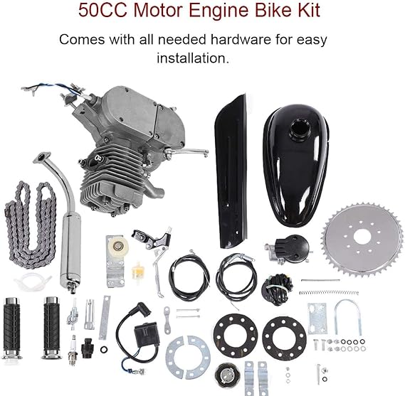 Motor Engine Bike Kit Motorized Bike Engine Kit 50CC Bicycle Engine Kit 2-Stroke Gas Motorized Motor Bike Kit