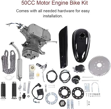 Motor Engine Bike Kit Motorized Bike Engine Kit 50CC Bicycle Engine Kit 2-Stroke Gas Motorized Motor Bike Kit