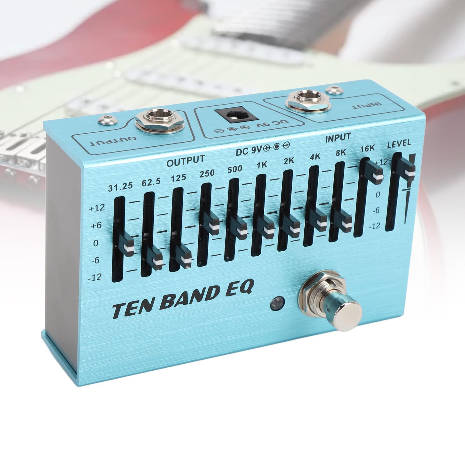 Dilwe Mini Pedale Equalizzatore per Basso per Chitarra a Blocco Singolo con Equalizzatore a 10 Bande con Corpo in Metallo True Bypass, capacità di Modellare il Timbro per Creare Toni Unici, Adatto