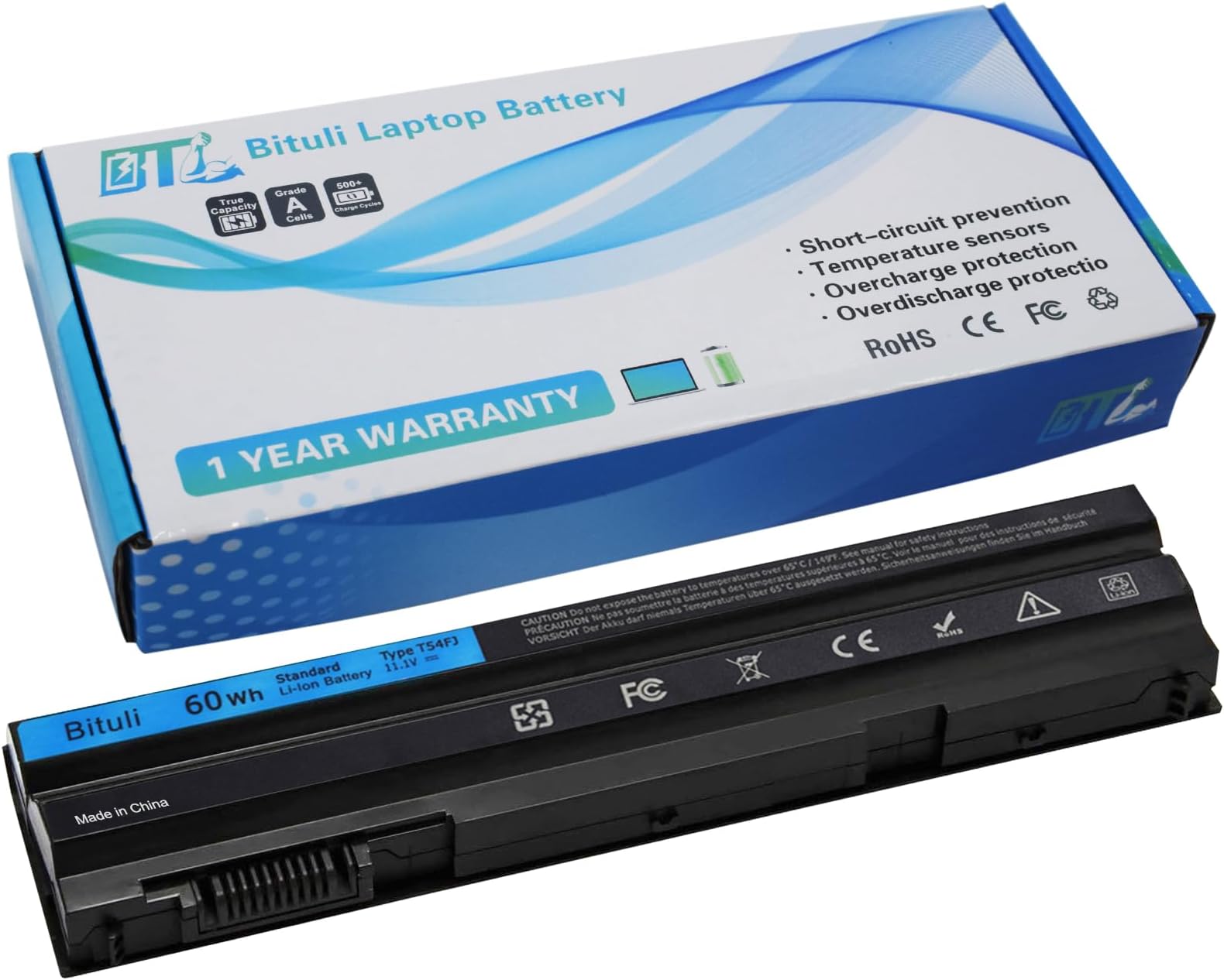 T54FJ M5Y0X 8858X Laptop Battery for Dell Latitude E6420 E6520 E6530 E5420 E5520 E5430 E5530 Inspiron 17r-7720 17r-se-7720 17r-5720 15r-5520 15r-7520 P/N: T54F3 P8TC7 P9TJ0 R48V X57F1 60Wh