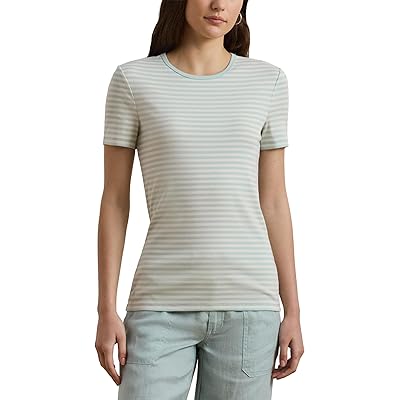 Lauren Ralph Lauren Striped Stretch Cotton Crewneck T Shirts Women