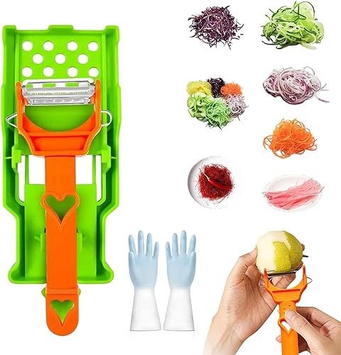 Pelador de verduras Pelador multifuncional 2 en 1, Pelador de Papas Electrico, pelador de verduras de juliana mejorado 2025, juego de utensilios de