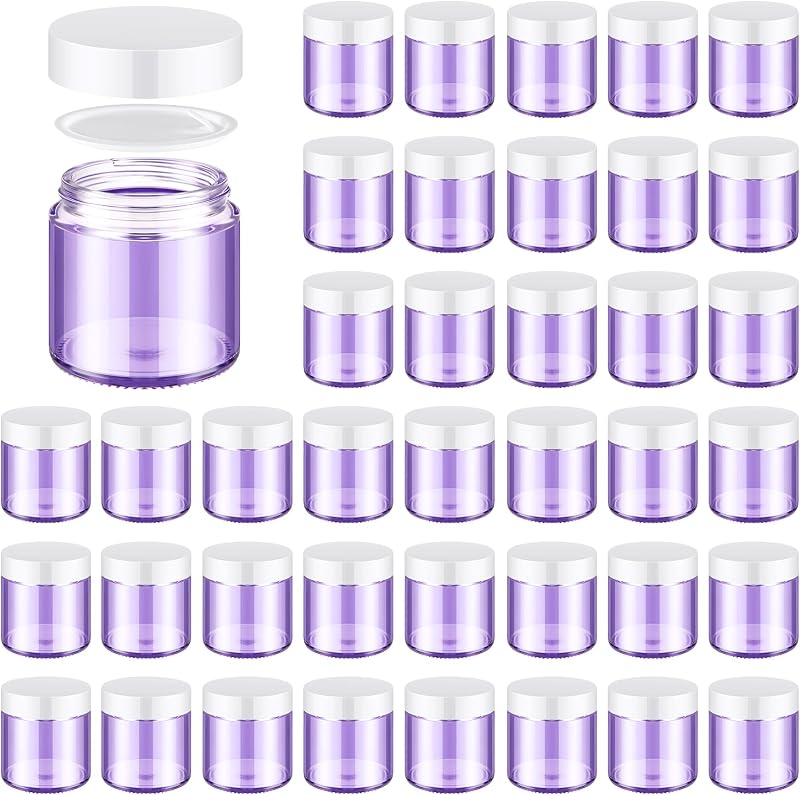 Norme Frascos de Vidro Redondos com Tampa de Rosca, 120 mL, Light Purple, Pacote com 48