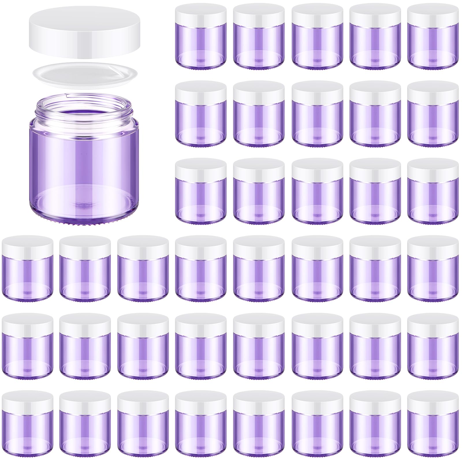 Norme 48 Pcs 4 oz Glass Jars with Lids Leakproof Round Airtight Empty Cosmetic Jars with Inner Liners Lid for Storing Lotions Powder Ointments Candle