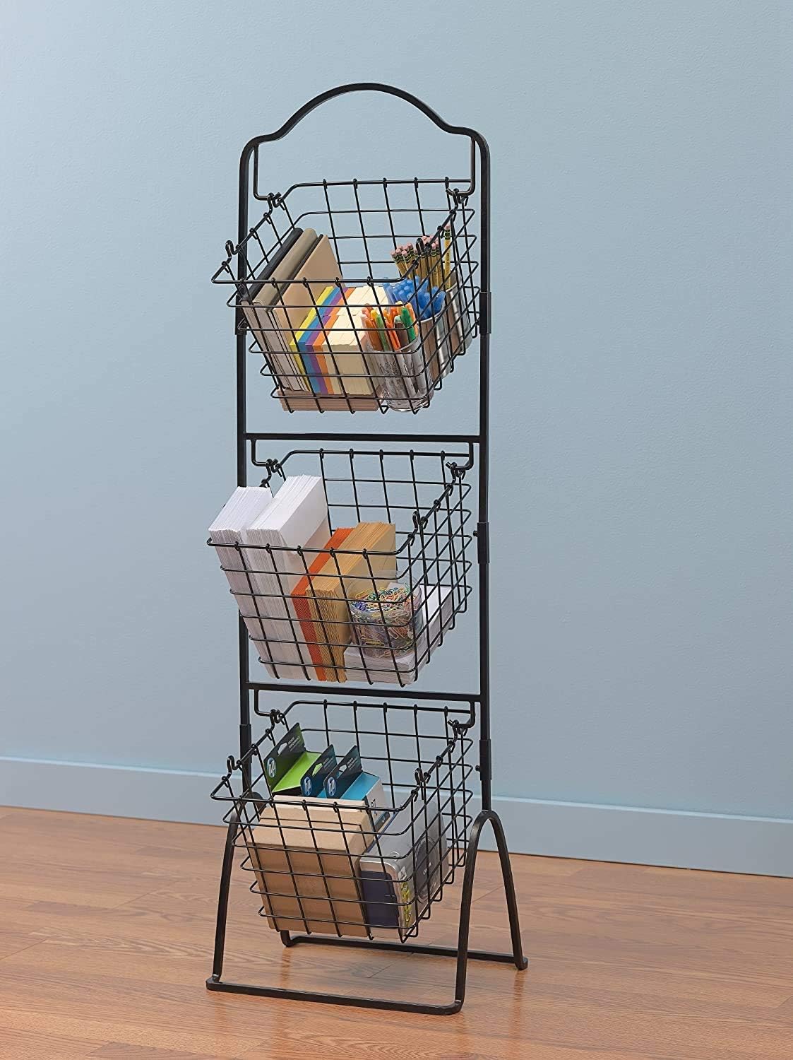 3 Tier Metal Basket Stand for Fruits Vegetables Bakery Plants Decorations 16787