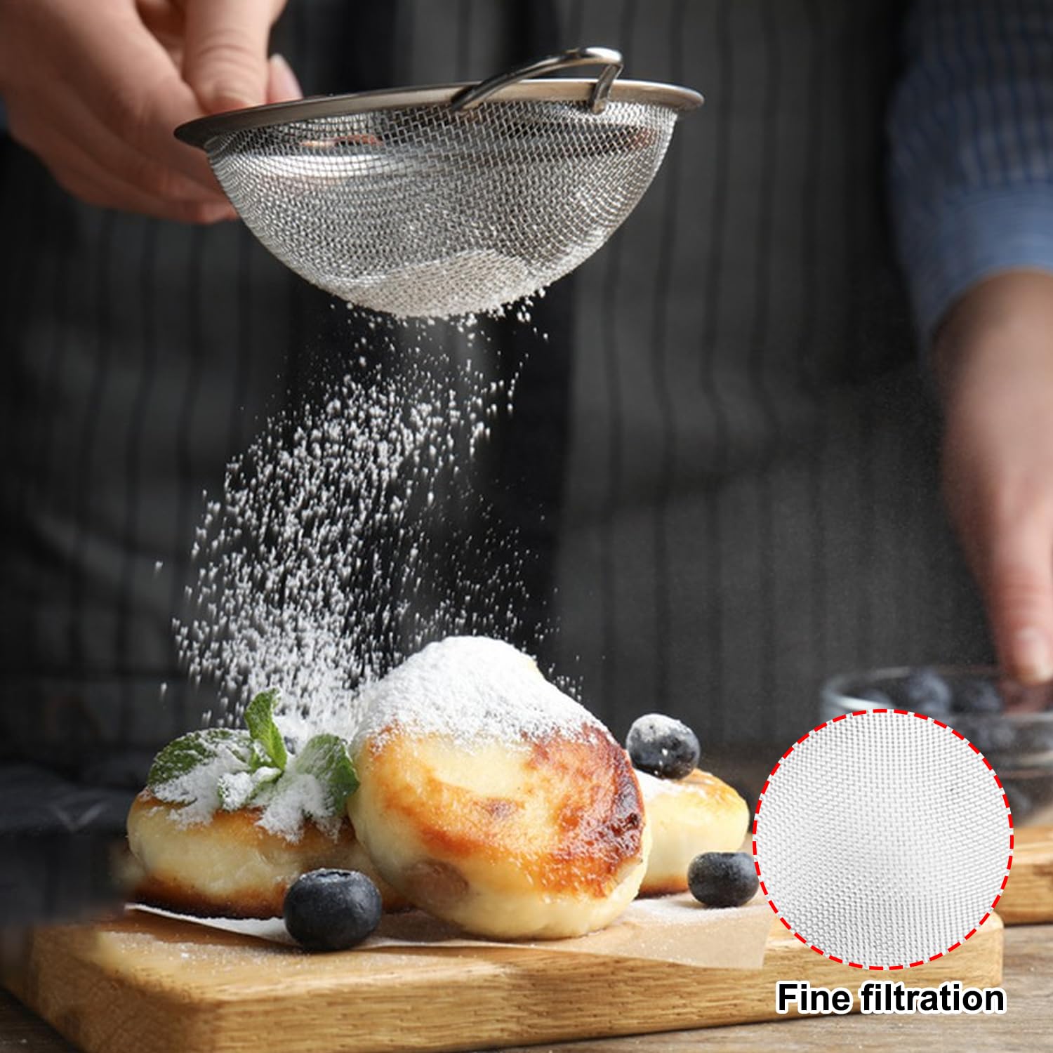 2 Pcs Stainless Steel Tea Strainers - Fine Mesh Loose Leaf Tea Strainers for Tea