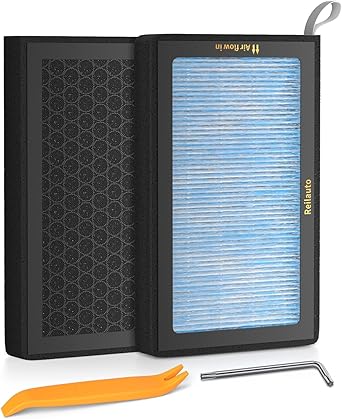 Tesla Model 3 Model Y Cabin Air Filter Accessories, 2 Pack H13 HEPA Filter Replacement with Premium Activated Carbon, 4-Stage Filtrtion Structure 2016-2025