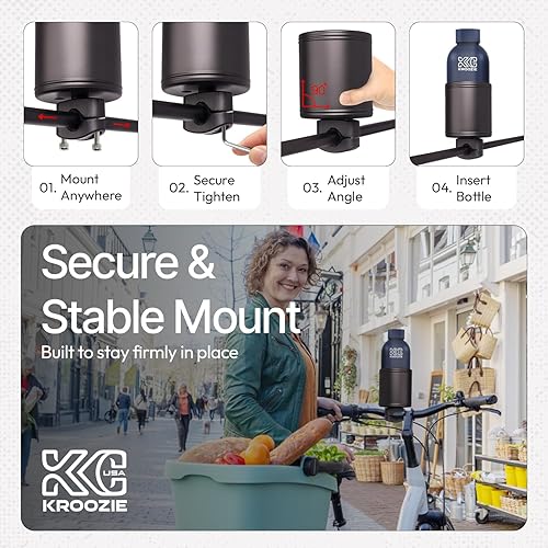 Miniatura 4 de Kroozie 2.0 Portavasos para bicicleta - El portavasos de bicicleta definitivo para cruceros de playa, bicicletas eléctricas, patinetas, cochecitos