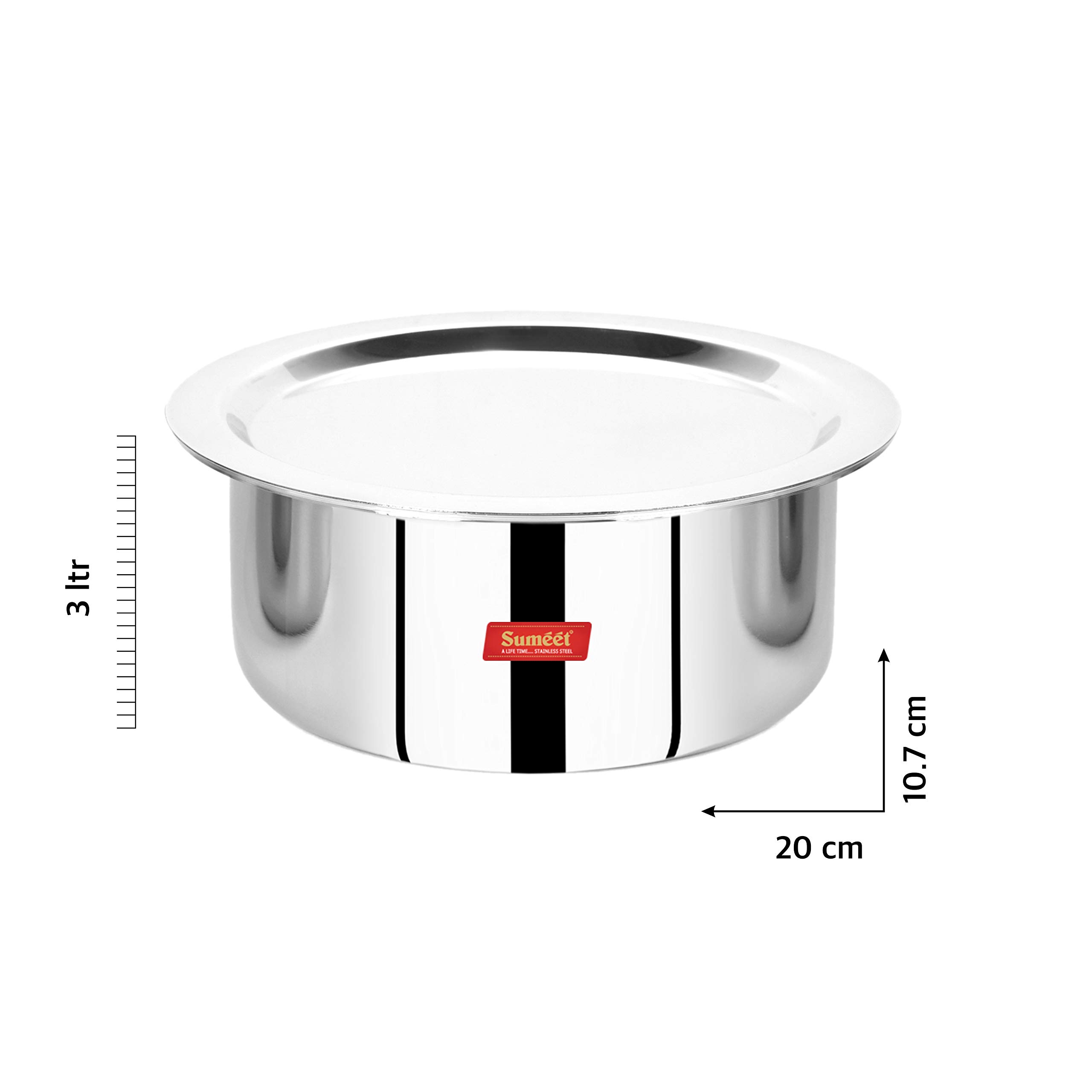 Sumeet Cook Smart TriPly Pot - 3L, Induction Ready -4