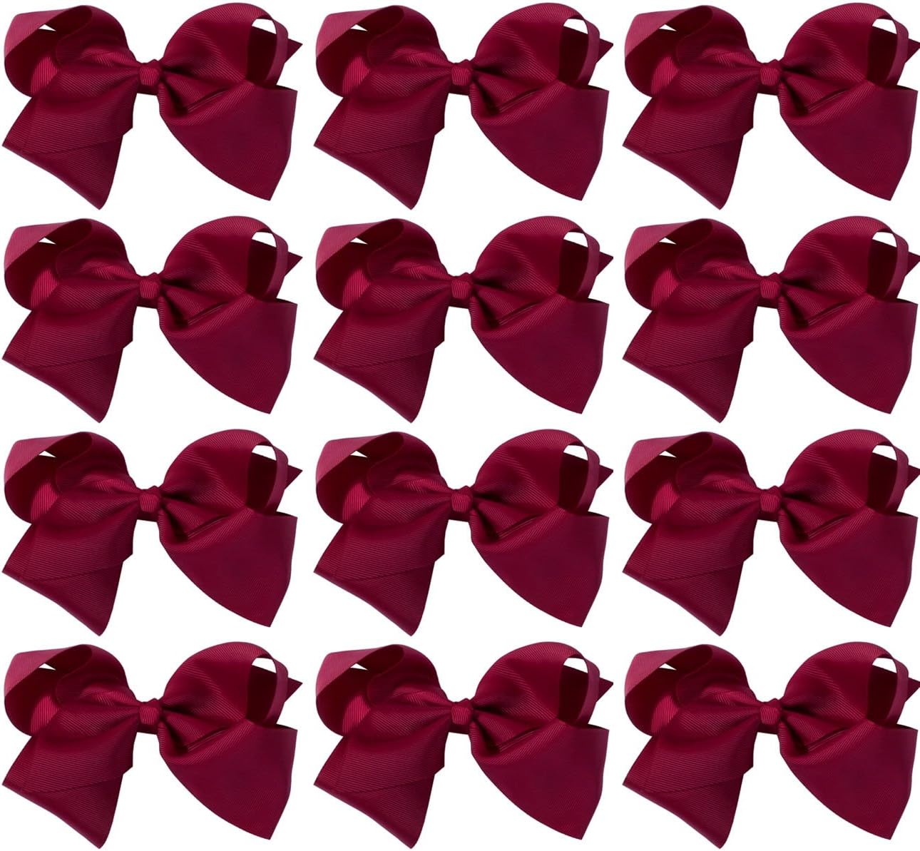 ScarvesMe 12pc Boutique Baby Girls Teens Women Solid 8" Hair Bows