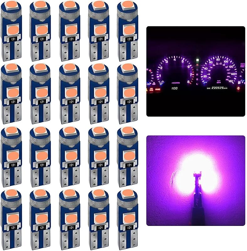 Lâmpadas LED T5 AUXLIGHT roxas para painel e iluminação interna – Kit com 20 unidades