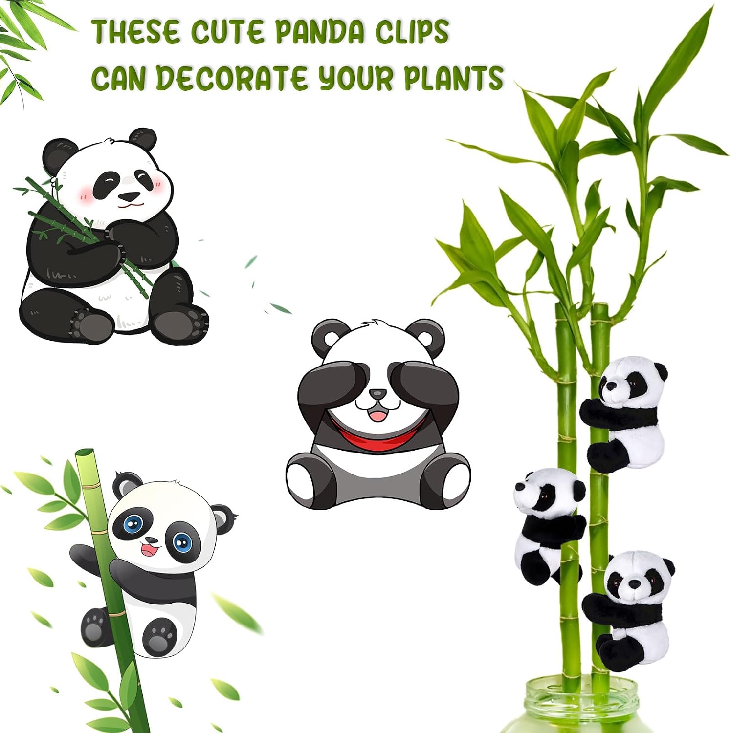 12Pcs Finger Panda Plush 4 inch Pandas Clips Curtain Holder Stand Note Memo Clips Photo Holder Cute Panda-s Toy Doll Finger Kids Toy,Home Decoration Plant Pots Bonsai Craft Decor