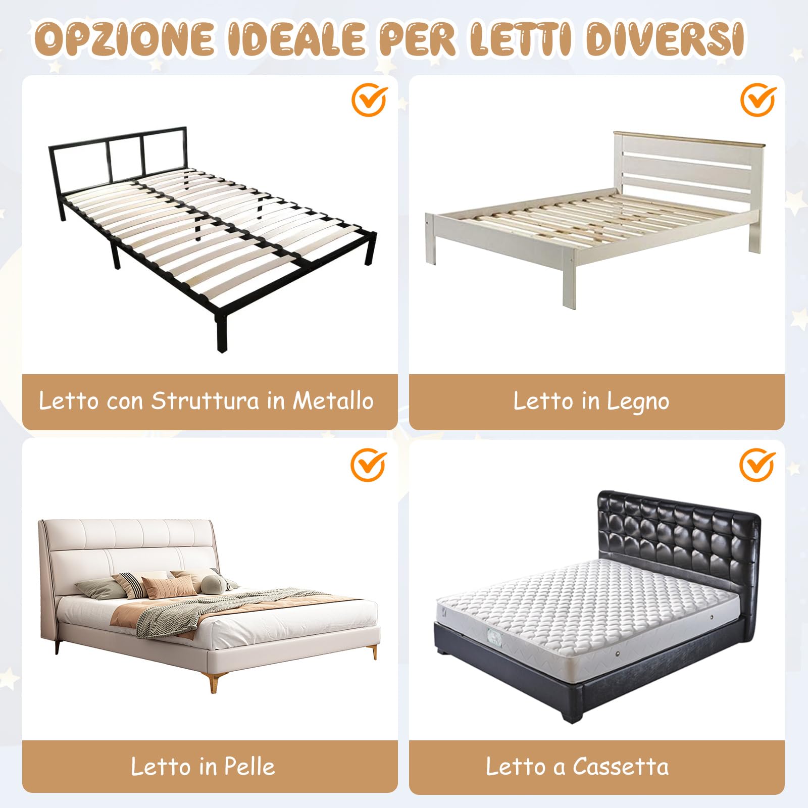 RELAX4LIFE Sponda Letto per Bambini 180 cm/150 cm, Barriera di Sicurezza, Traspirante e Pieghevole, Sbarra Letto per Letti Singoli e Matrimoniali (Beige, 150 x 41 x 55 cm)