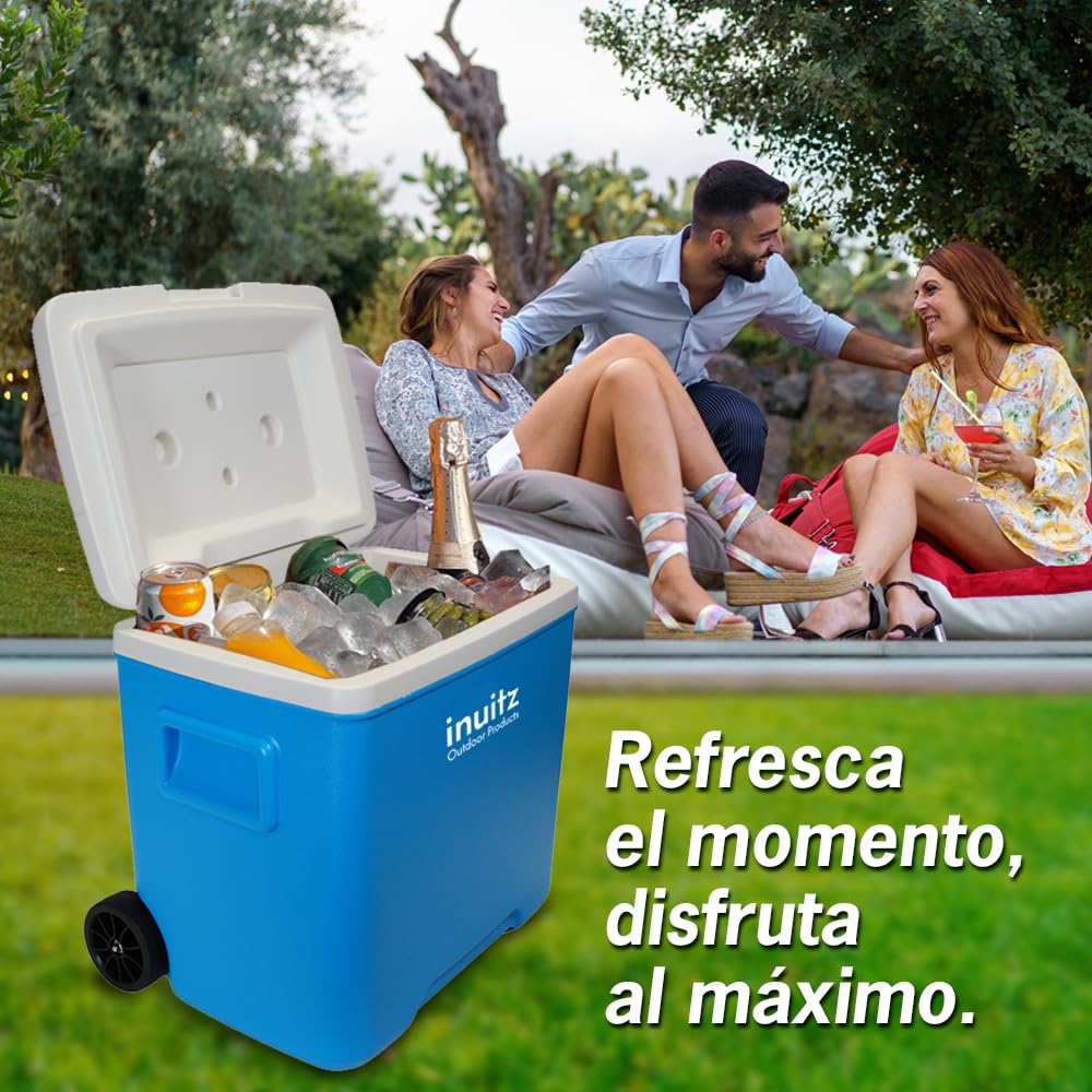 Nevera con Ruedas 30L Portátil – Mantiene Frío por Horas, Resistente y Cómoda de Transportar Playa, Camping y Picnic – Nevera de Playa, Nevera Portátil