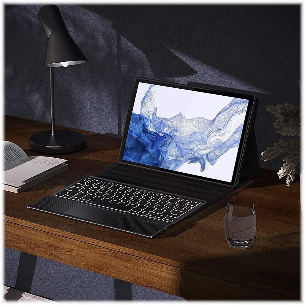SaharaCase Keyboard Case with TrackPad for use with Galaxy Tab S8 and Galaxy Tab S7, Black (TB00214)