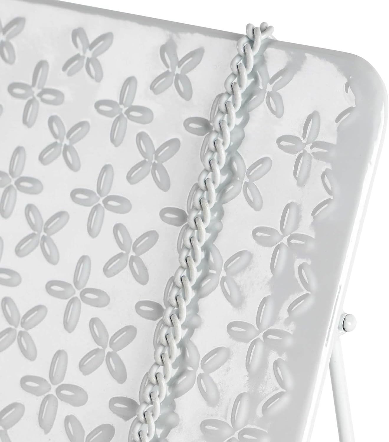 White Flower Embossed Cookbook Stand for Kitchen Countertop