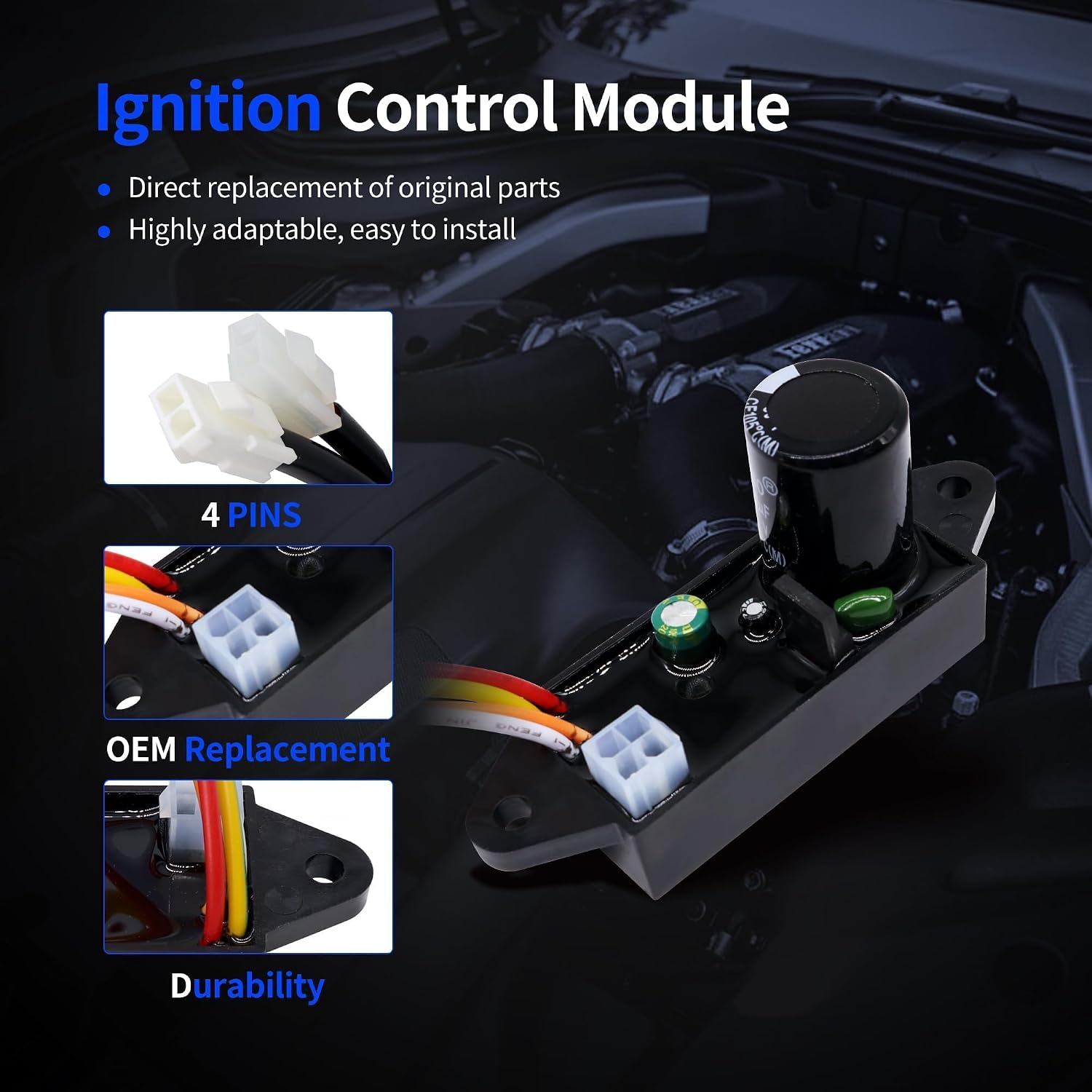 Ignition Coil Control Module, 63584 Compatible with Harbor Freight Predator 3500 Replacement part for Loncin 3000i 3300i Inverter Generator Ignition Module Lighter Box, for TJ113-2009-1