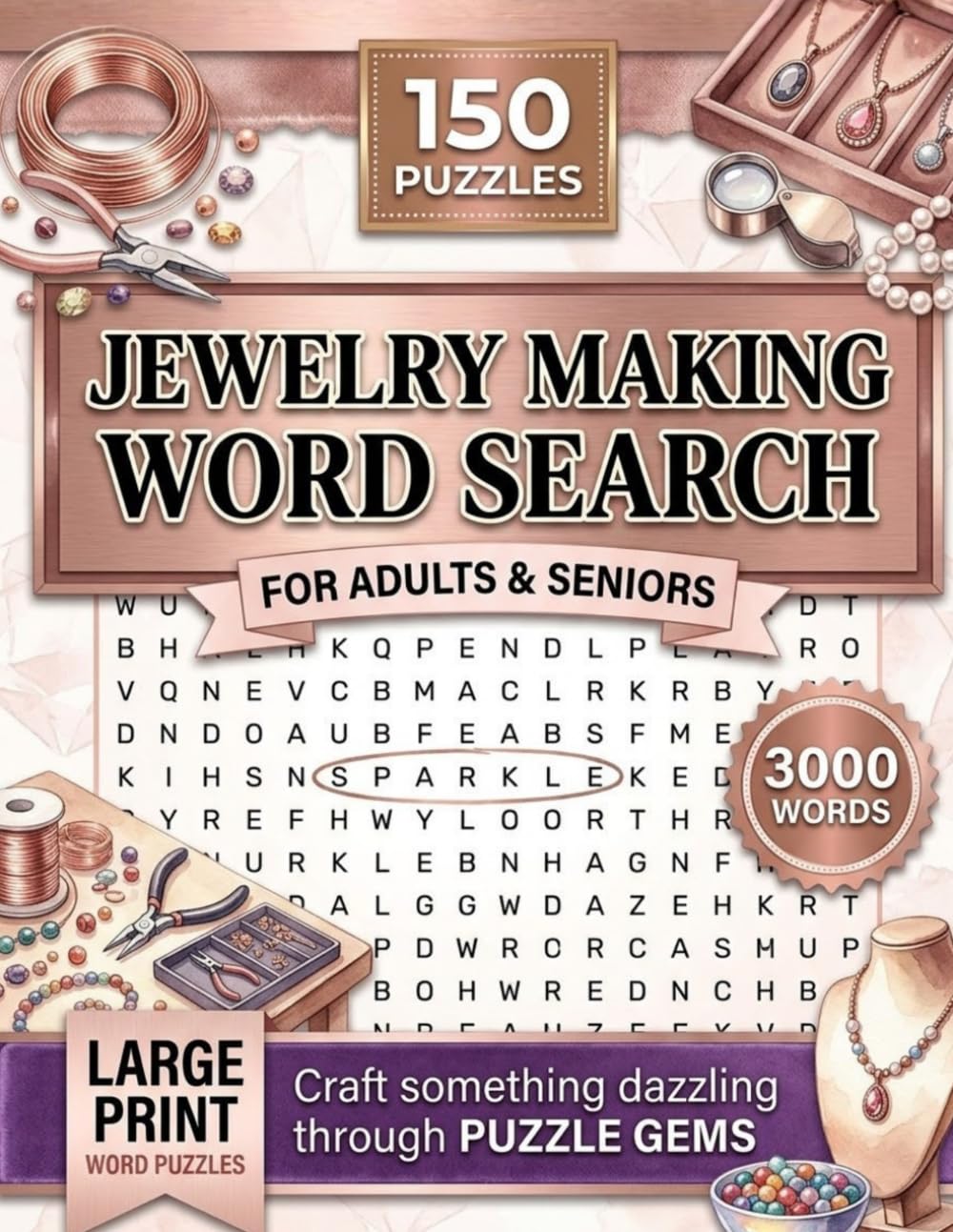 Jewelry Making Word Search Puzzle Book: 150 Puzzles with 3,000 Jewelry & Gemstone Terms — A Sparkling Gift for Jewelry Makers, Crafters and Artisan Enthusiasts