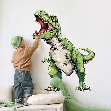 Tanlaby Large Dinosaur Wall Decals Dino T-rex Wall Stickers for Boys Room | Peel and Stick Vinyl Decal for Baby Boys Kids Bedroom Nursery Playroom Decor Gift Party Supplies31.140.6in