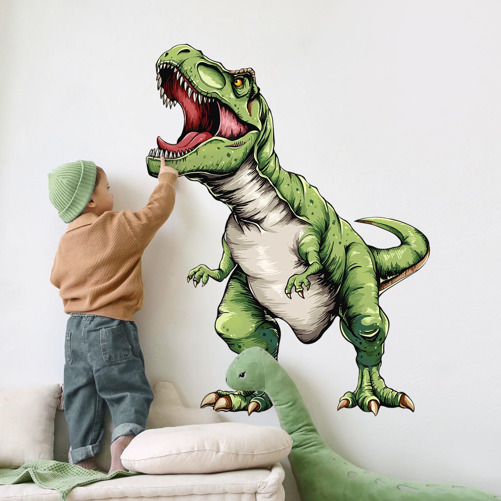 Tanlaby Groß Dinosaurier Wandaufkleber Dino Wandtattoo Kinderzimmer Junge Tyrannosaurus Rex Wandsticker Wanddeko für Jungen Babyzimmer Wandbild Schlafzimmer Wohnzimmer