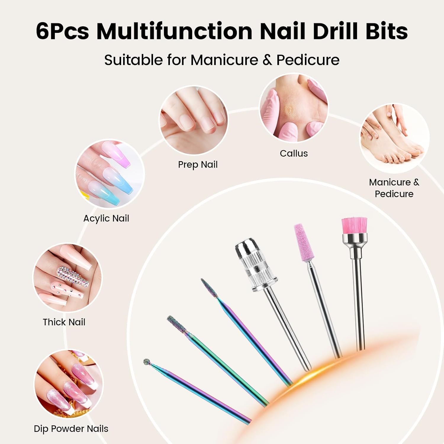 Lavinda 35000RPM Electric Nail Drill, Cordless Nail Drill Machine Portable Rechargeable Nail Efile for Acrylic Gel Nails, Manicure Pedicure Polishing Shaping Tool for Salon Home Use-Zebra Pattern