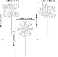 Vista 2 de Gyufise 24 adornos plateados para cupcakes con purpurina azul y plateado para tartas de Miss to Mrs para decoración de tartas de invierno, bodas