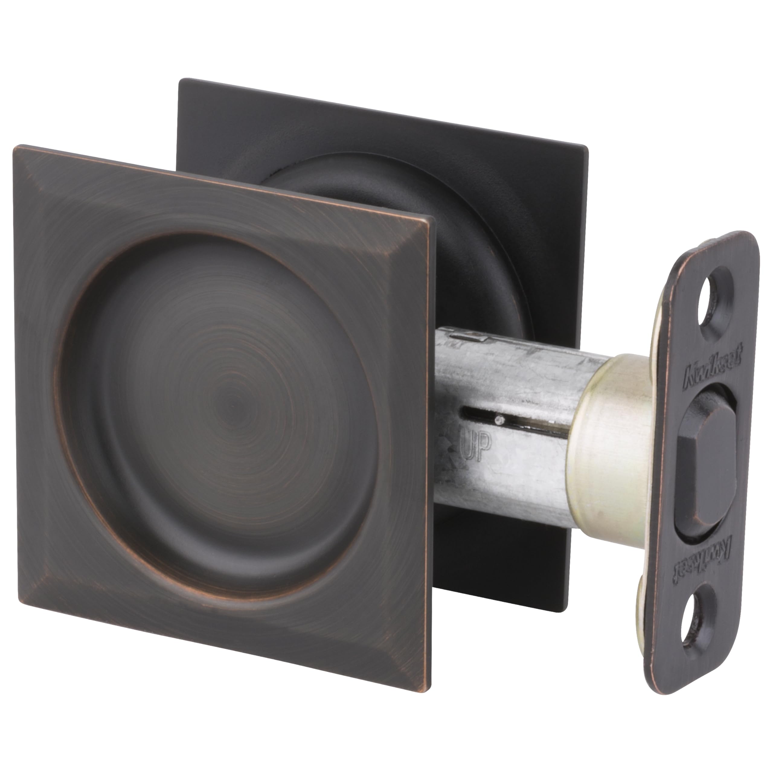 Kwikset Matte Black Pocket Door Lock - Unlocked Security -9