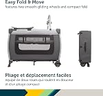 Safety 1st Amherst Baby Playard – 3-in-1 Travel-Ready Playard, Bassinet & Changer with Storage, Toy Bar – for Newborn to Toddler – Stardust
