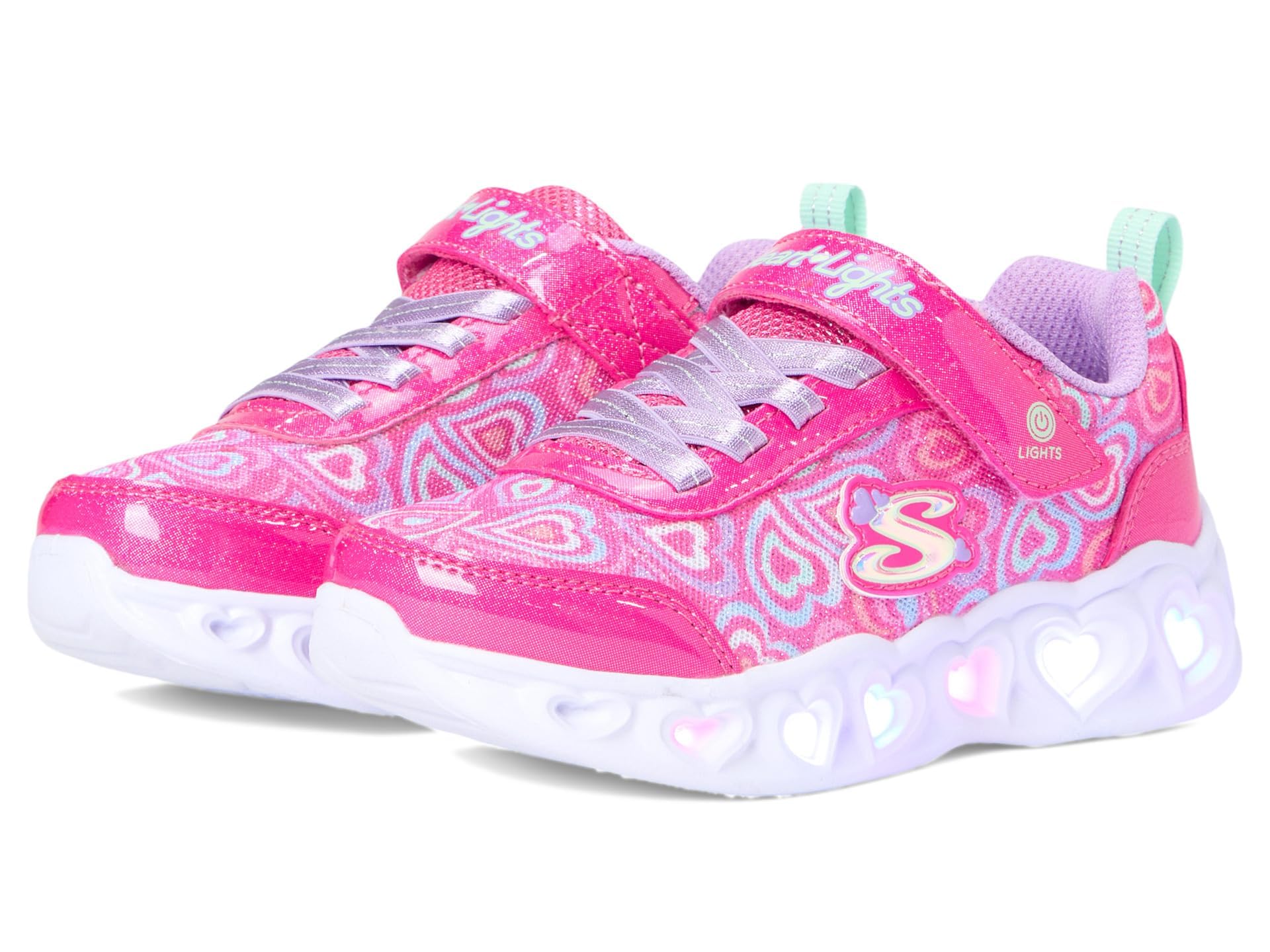 Skechers Mädchen Herz Lichter - Boogie Love, Hot Pink/Multi, 12.5 Little Kid