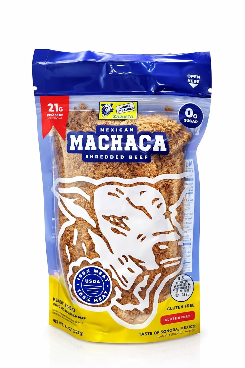 Carne Seca MACHACA Sonora Style Dried Meat, Shredded Beef Jerky (8.8 oz (250g))