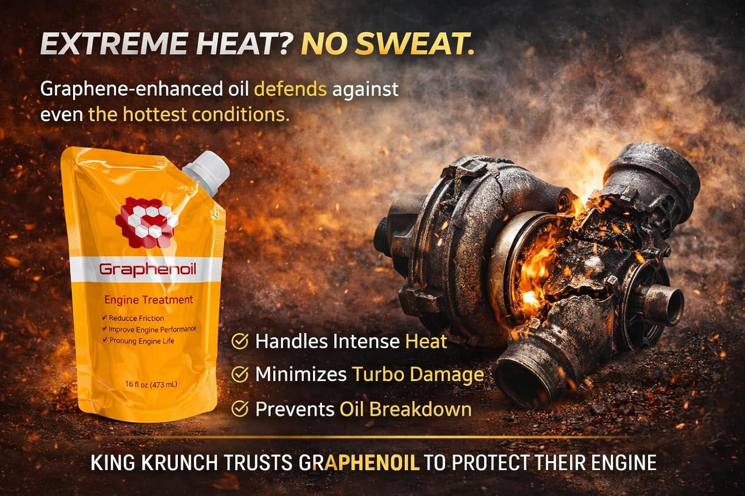 Graphene Engine Treatment – Friction Modifier, Wear Protection, Heat Reduction – High Performance Lubrication (16 oz)