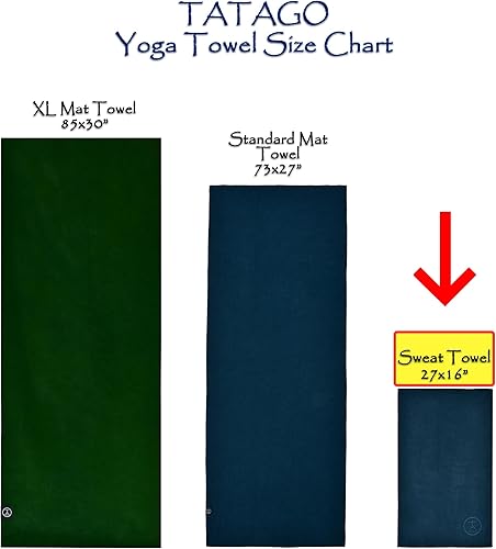 Miniatura 6 de Tatago Toalla de yoga caliente XL y toalla de sudor para una esterilla de yoga estándar o XL, toallas de yoga de microfibra suave y silicona para