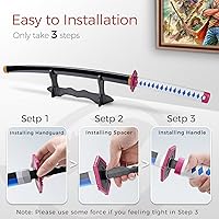 Vista 74 de Cold Blade Demon Katana - Réplica de anime de 41 pulgadas con cinturón y soporte, espada duradera perfecta para cosplay, espada Nichirin con diseño