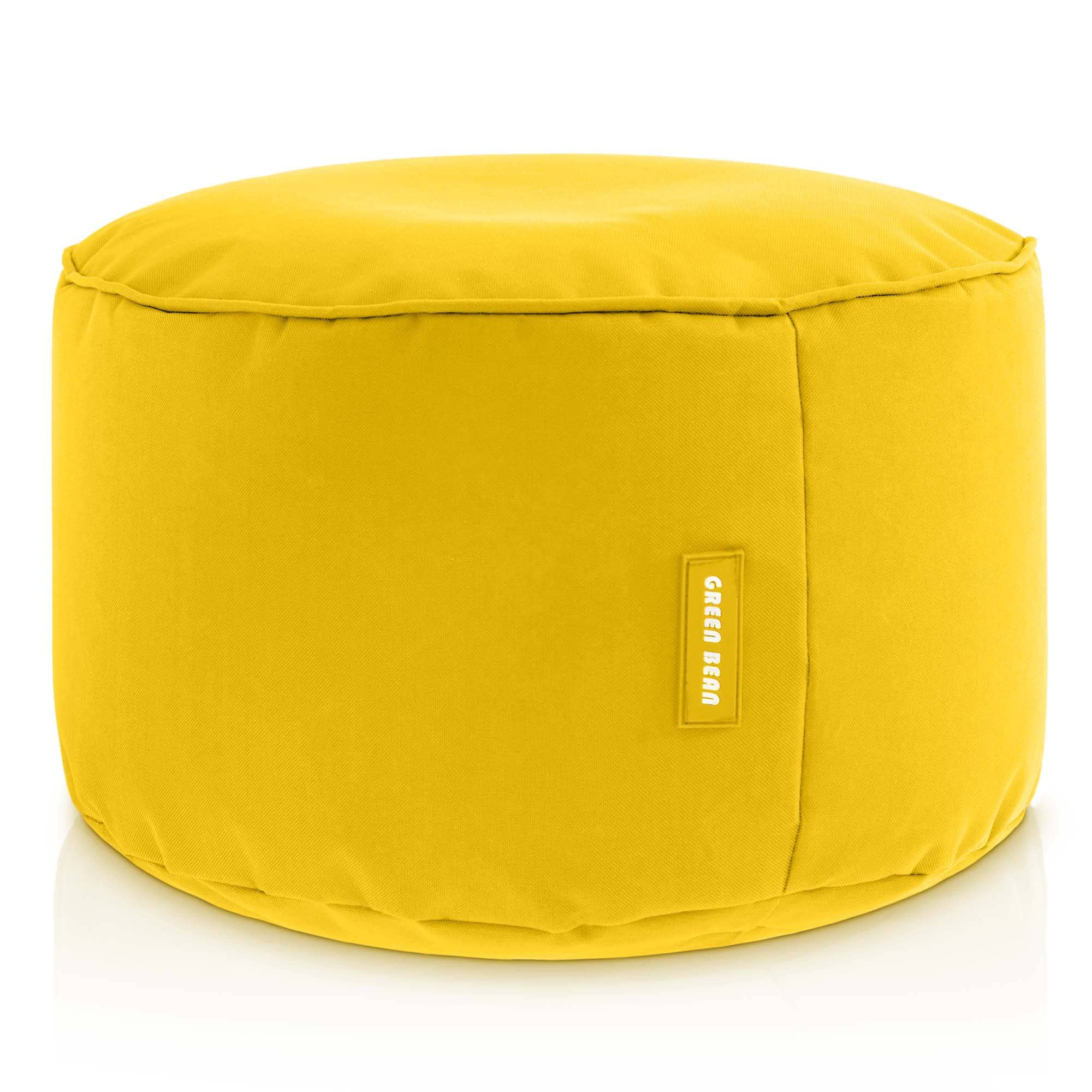 green bean pouf-tabouret 25x45cm perles – Image 1