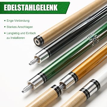Pool Cue 58 Inch Billiard Cue Hardwood Pool Cue 13 mm Tips for Professional Billiard Players 1/2 Cue Sticks for Billiard Table Sports
