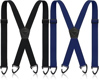 Janmercy 2 Pcs X Back Hidden Suspenders for Men