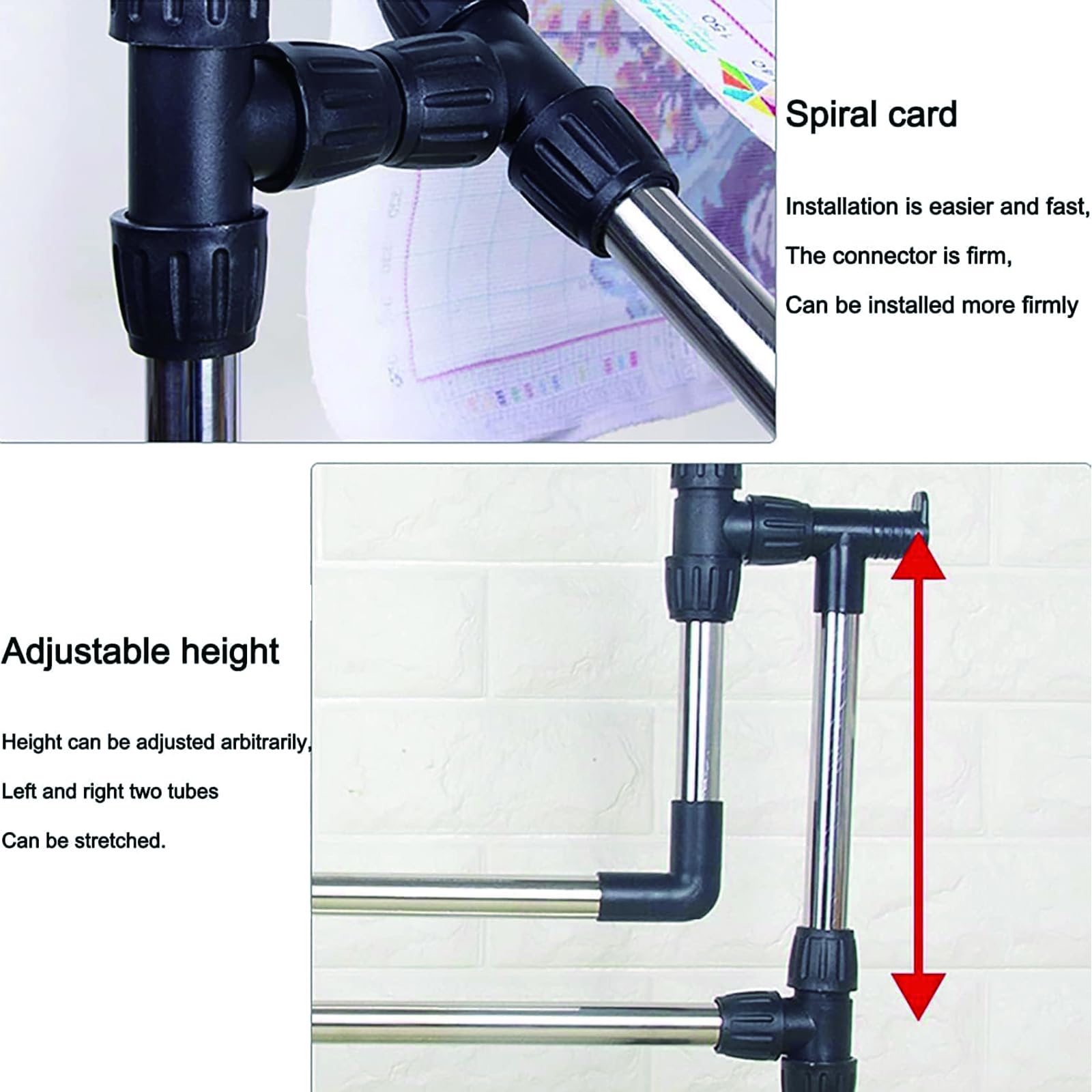 Soporte de suelo ajustable giratorio de 360 grados con base de polea, altura ajustable hasta 100 cm, ideal para punto de cruz y manualidades de costura, fácil de usar