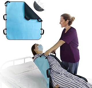 VobeNit Positioning Bed Pads for Elderly 36 * 34inch Washable Transfer Sheet Seniors 8 Soft Handles Patient Pull Sheets Aid Moving,Lifting,Turning,Nursing Bedridden Reusable Transfer Blanket
