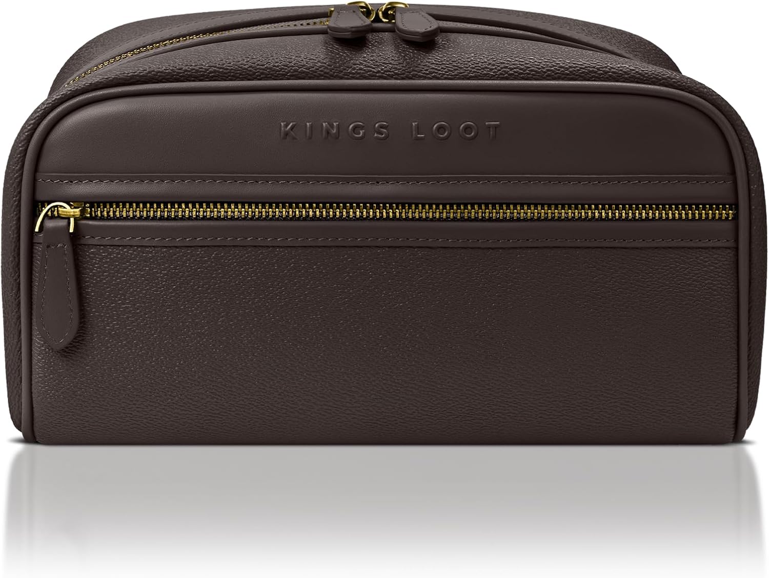 Kings Loot Premium Dopp Kit | Handcrafted Full-Grain Leather Toiletry Bag | Innovative Magnetic Closures | Expertly Designed Storage Compartments | Built-In Handle (Truffle)