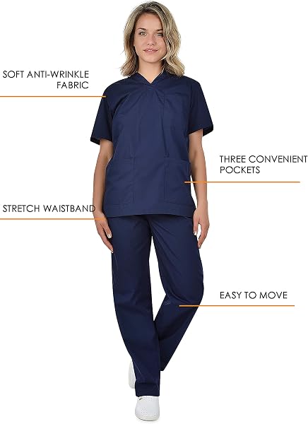 B-well Cesare Divisa Sanitaria Donna e Uomo | Uniforme Sanitaria Donna e Uomo Unisex Set con Casacca e Pantalone | Divise Sanitarie - 4